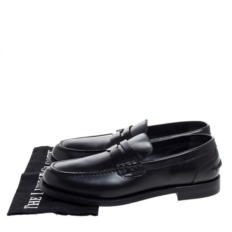 Pre Owned Burberry Black Leather Bedmont Penny Loafers Size 43.5