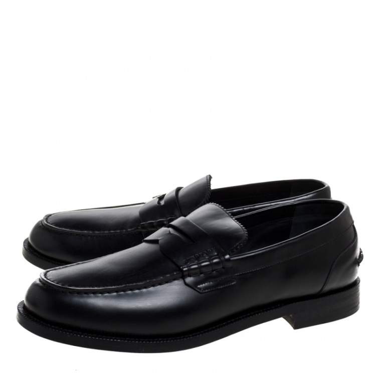 Pre Owned Burberry Black Leather Bedmont Penny Loafers Size 43.5
