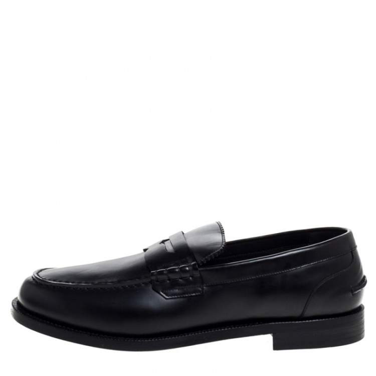 Pre Owned Burberry Black Leather Bedmont Penny Loafers Size 43.5