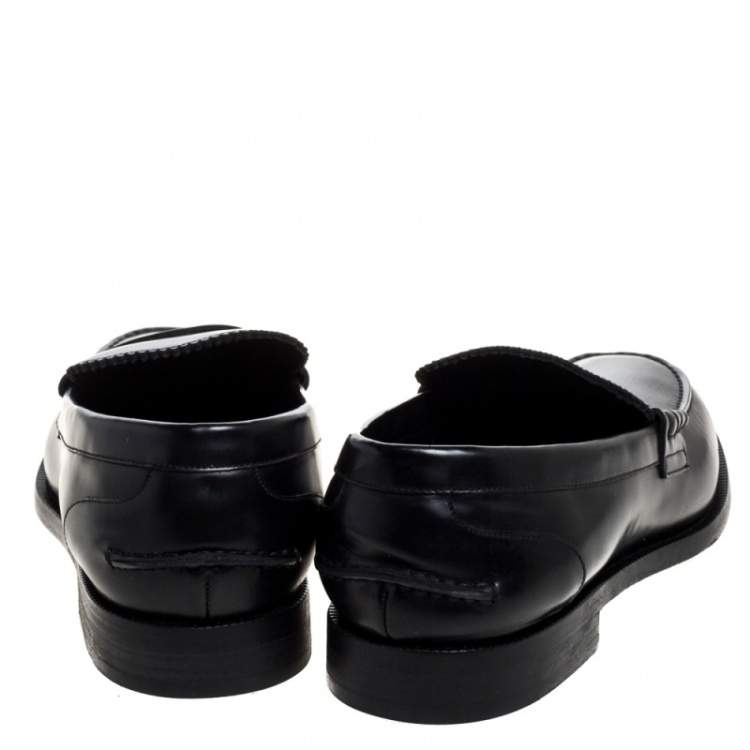 Pre Owned Burberry Black Leather Bedmont Penny Loafers Size 43.5