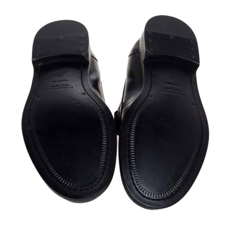 Pre Owned Burberry Black Leather Bedmont Penny Loafers Size 43.5