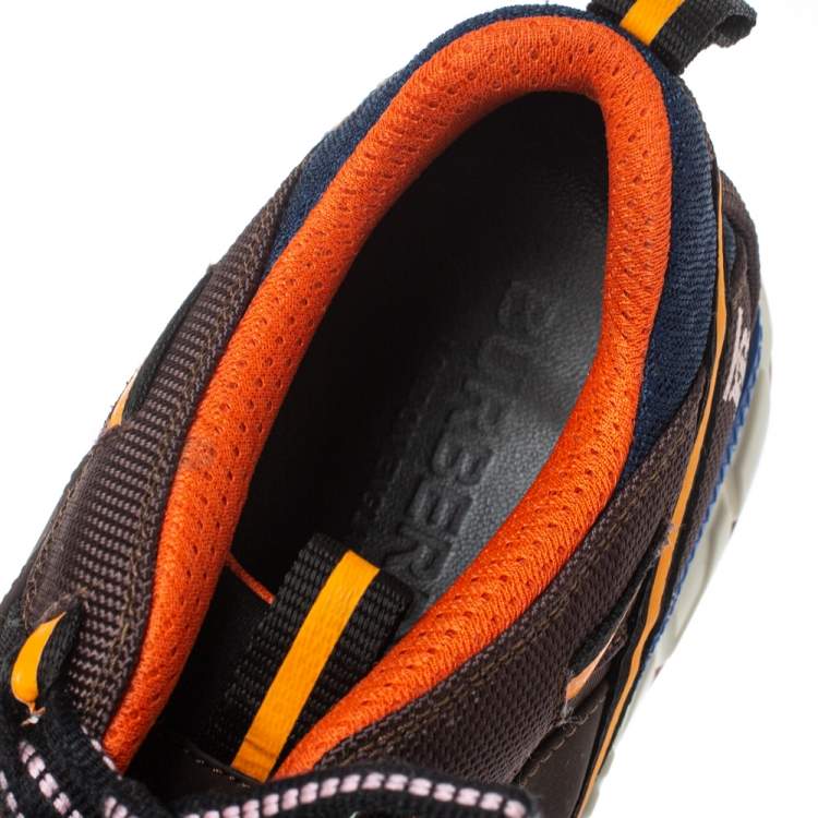 Pre Owned Burberry Multicolor Nylon and Leather Union Low Top Sneakers Size 42