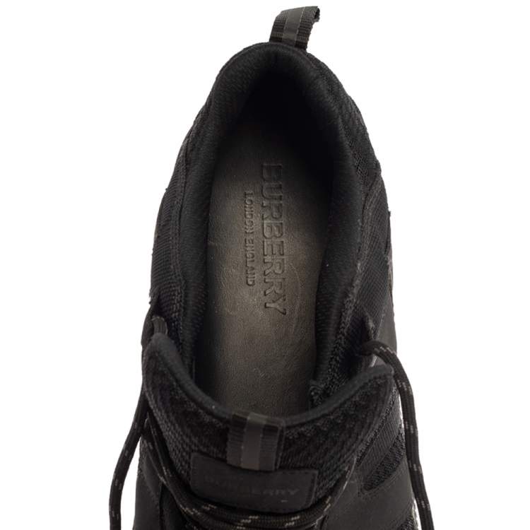 Pre Owned Burberry Black Mesh And Nubuck Leather RS5 Low Top Sneakers Size 45