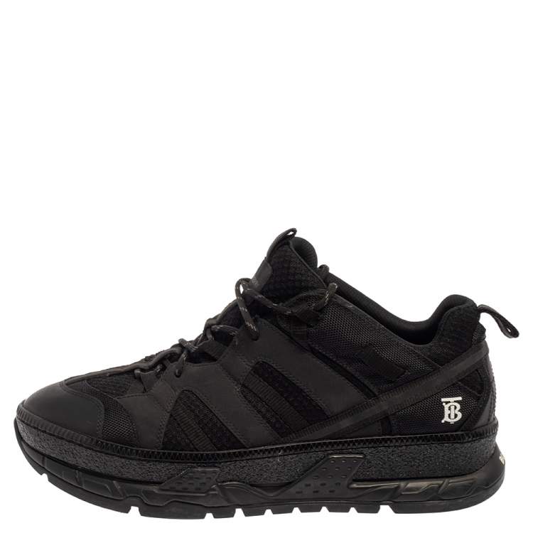 Pre Owned Burberry Black Mesh And Nubuck Leather RS5 Low Top Sneakers Size 45
