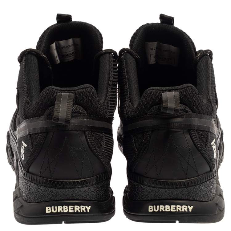 Pre Owned Burberry Black Mesh And Nubuck Leather RS5 Low Top Sneakers Size 45