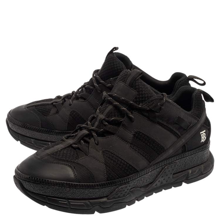 Pre Owned Burberry Black Mesh And Nubuck Leather RS5 Low Top Sneakers Size 45