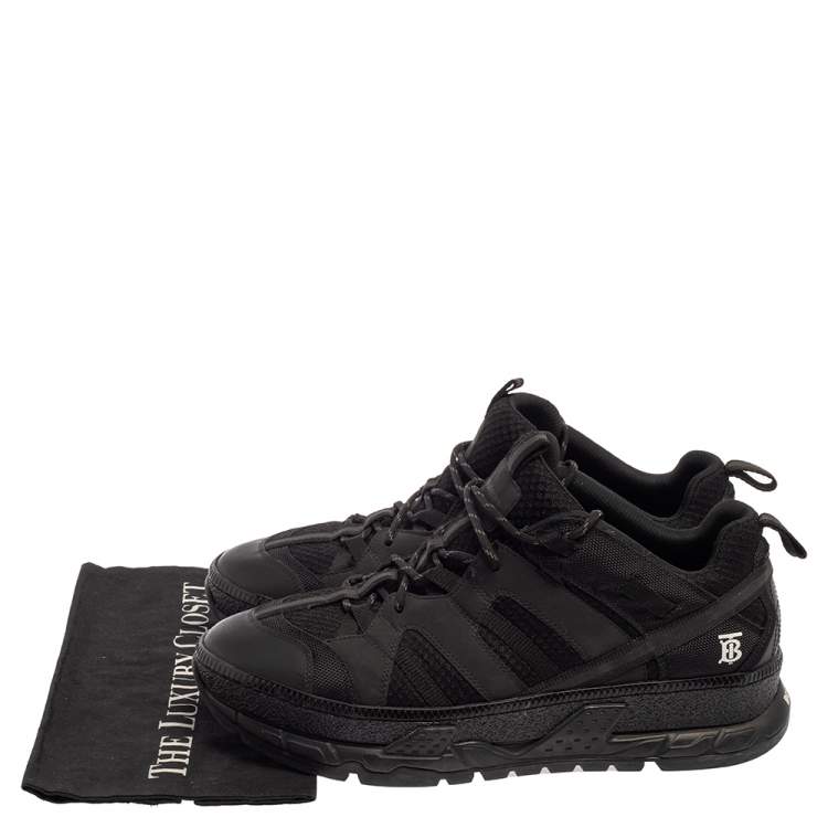 Pre Owned Burberry Black Mesh And Nubuck Leather RS5 Low Top Sneakers Size 45