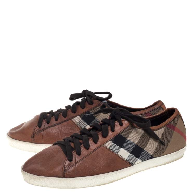 burberry leather and house check sneakers