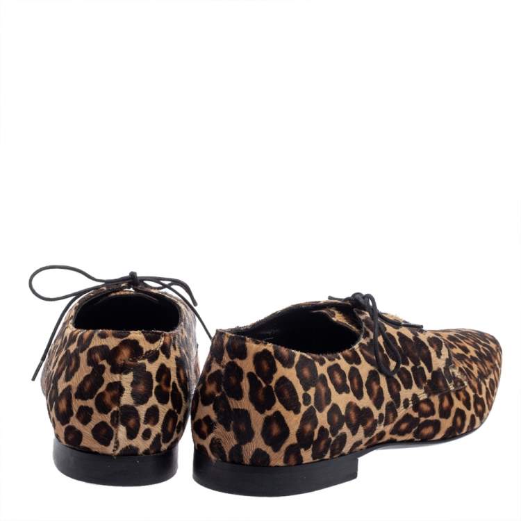 Pre Owned Burberry Brown/Beige Pony Hair Derby Size 42