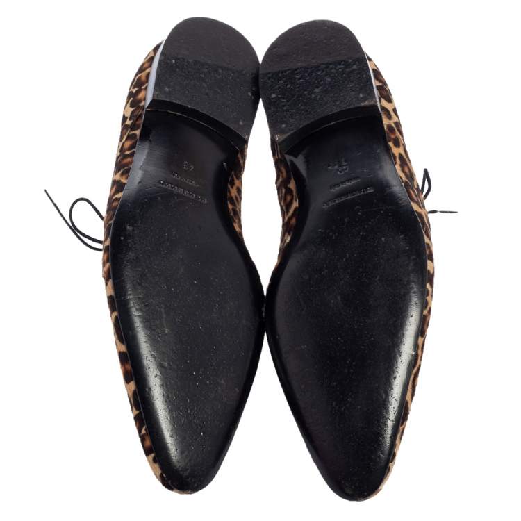 Pre Owned Burberry Brown/Beige Pony Hair Derby Size 42
