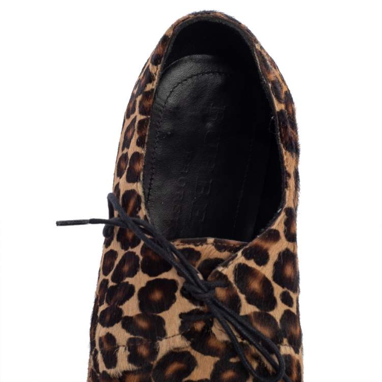 Pre Owned Burberry Brown/Beige Pony Hair Derby Size 42