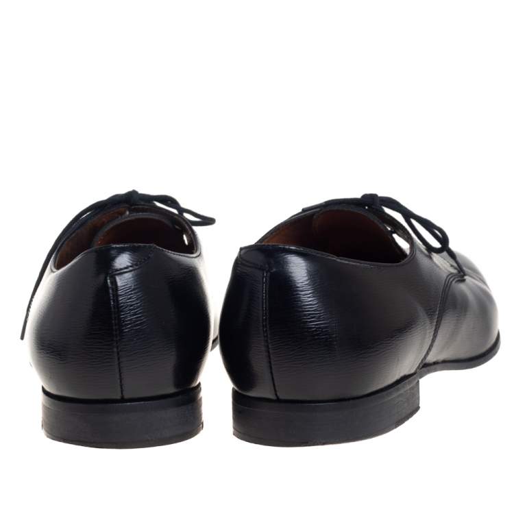 Pre Owned Burberry Black Leather Millstead Lace Up Oxfords Size 43