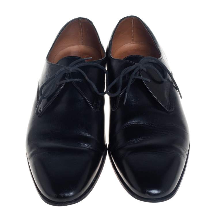 Pre Owned Burberry Black Leather Millstead Lace Up Oxfords Size 43
