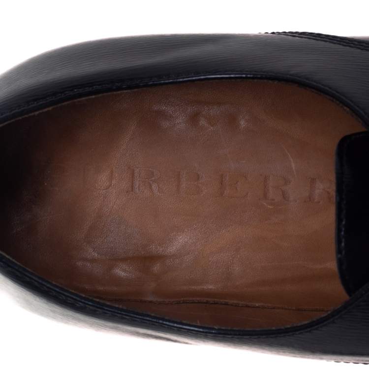Pre Owned Burberry Black Leather Millstead Lace Up Oxfords Size 43