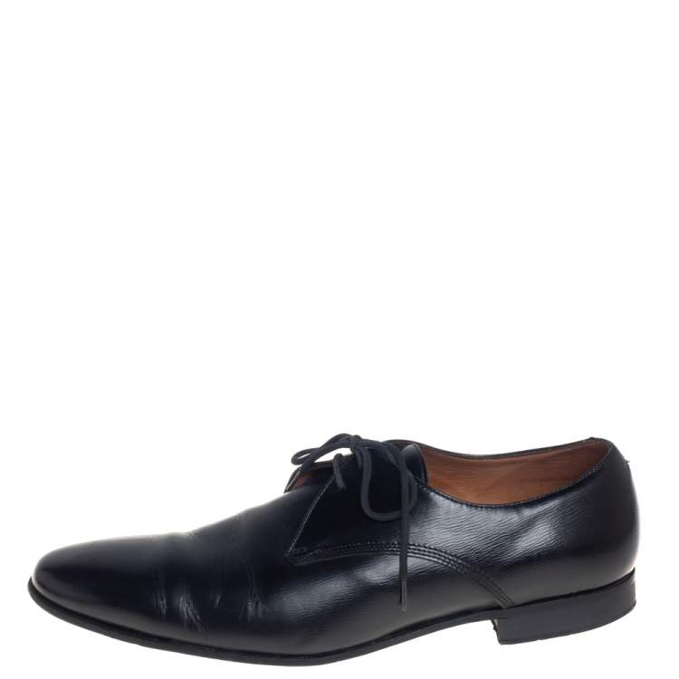 Pre Owned Burberry Black Leather Millstead Lace Up Oxfords Size 43