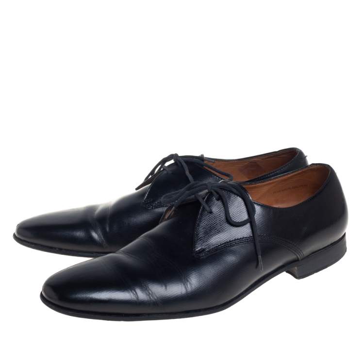 Pre Owned Burberry Black Leather Millstead Lace Up Oxfords Size 43