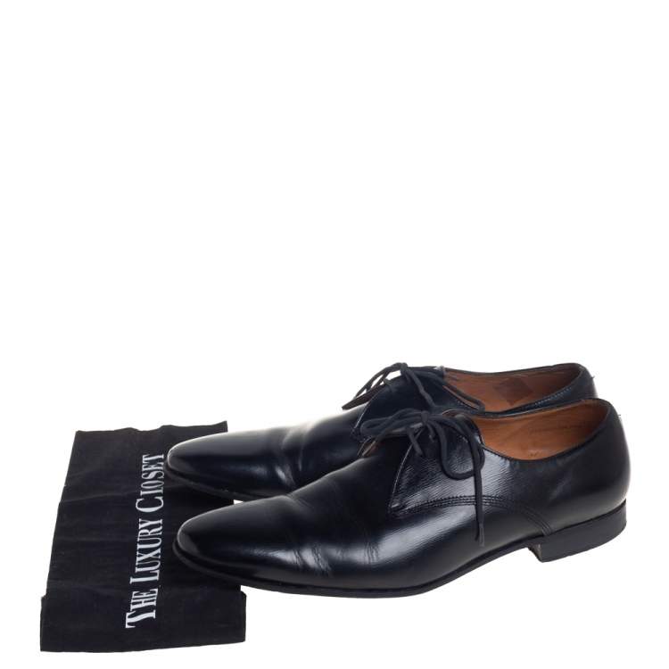 Pre Owned Burberry Black Leather Millstead Lace Up Oxfords Size 43