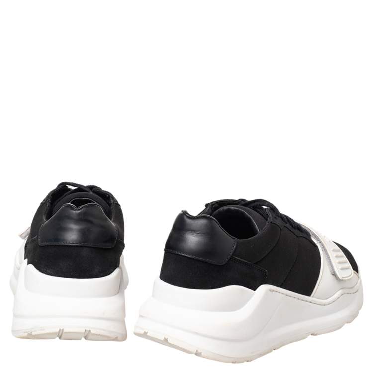 مملوكة مسبقًا Burberry Black Neoprene Ramsey Low Top Sneakers Size 40