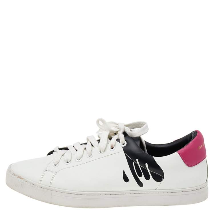 Burberry White/Pink Leather Westford Splash Low Top Sneakers Size 44  Burberry | TLC