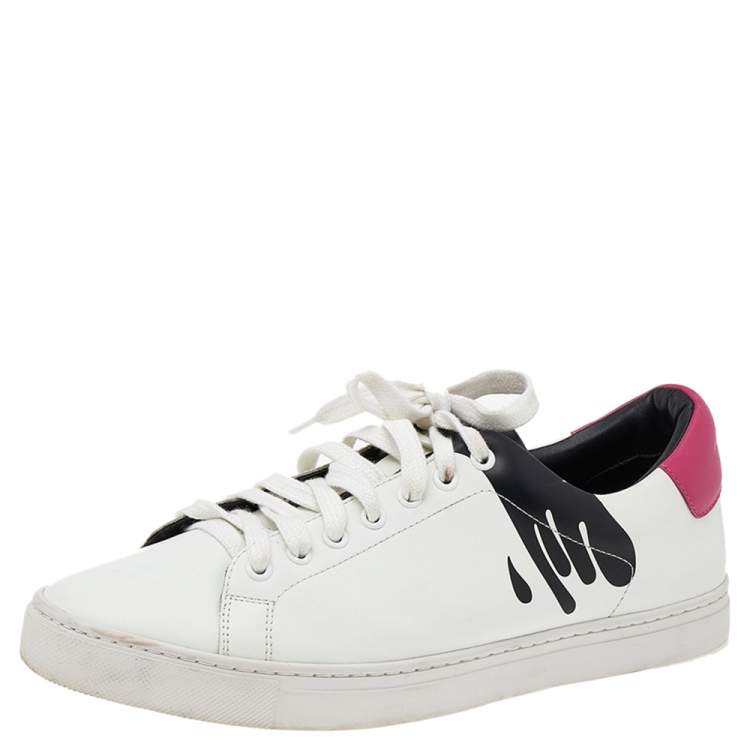 Burberry White/Pink Leather Westford Splash Low Top Sneakers Size 44  Burberry | TLC