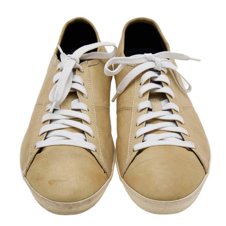 Pre Owned Burberry Beige Leather Low Top Sneakers Size 43