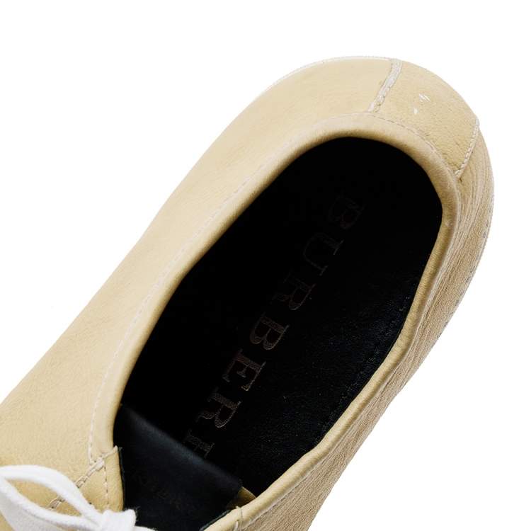 Pre Owned Burberry Beige Leather Low Top Sneakers Size 43