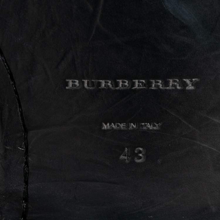 مملوكة مسبقًا Burberry Black Leather Rayford Asymmetric Brogues Size 43