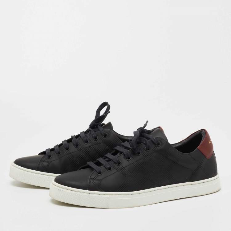 Pre Owned Burberry Black Leather Low Top Sneakers Size 41
