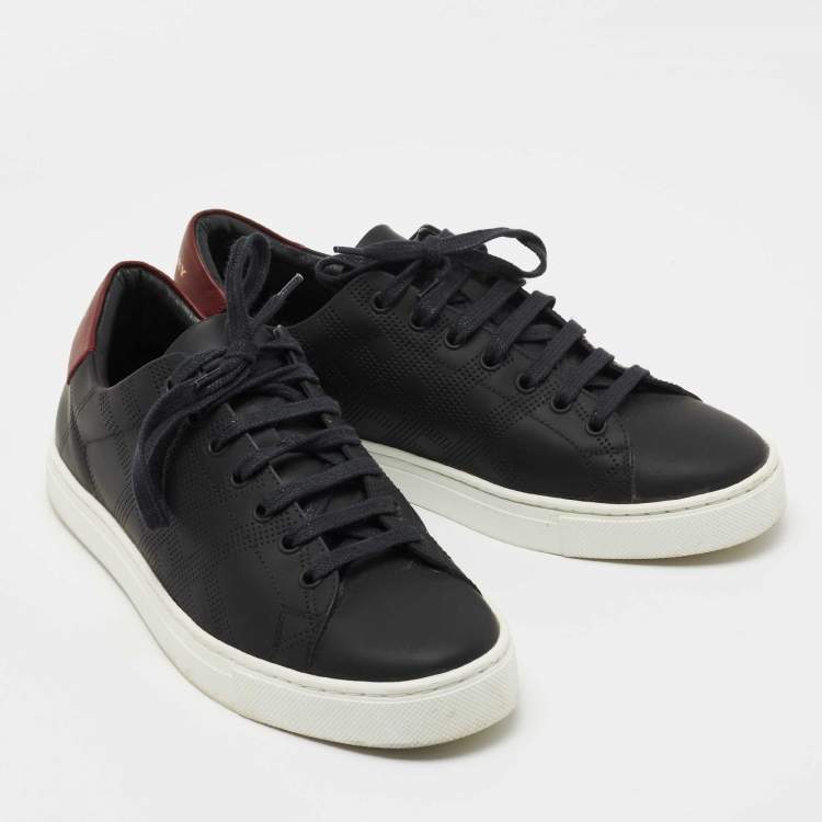 Pre Owned Burberry Black Leather Low Top Sneakers Size 41