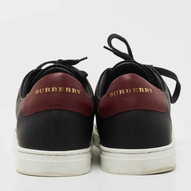 Pre Owned Burberry Black Leather Low Top Sneakers Size 41
