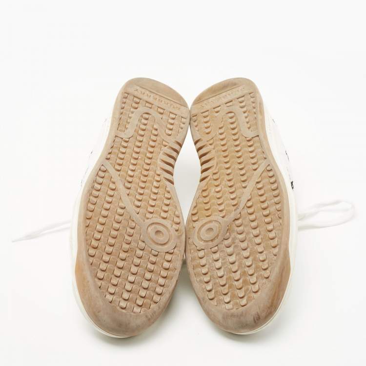 Pre Owned Burberry White Leather Timsbury Low Top Sneakers Size 44.5 