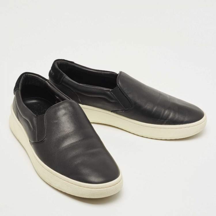 Pre Owned Burberry Black Leather Slip On Sneakers Size 43