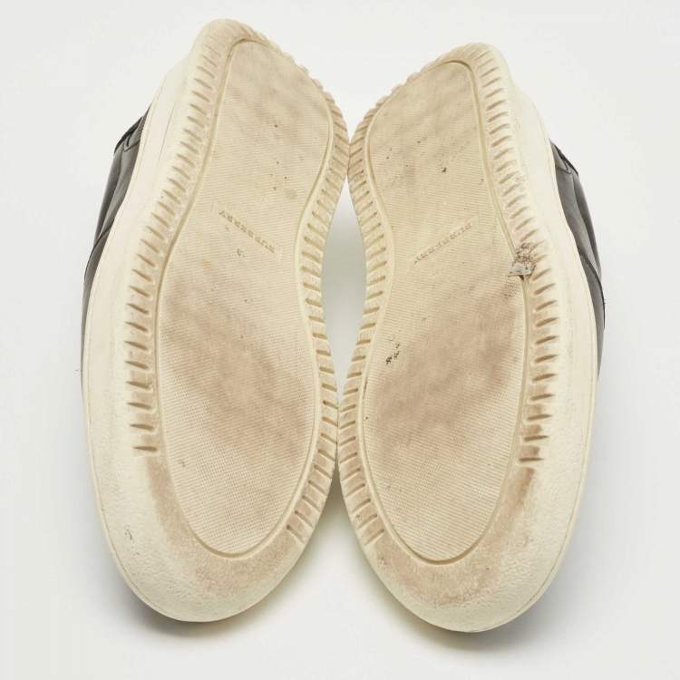 Pre Owned Burberry Black Leather Slip On Sneakers Size 43