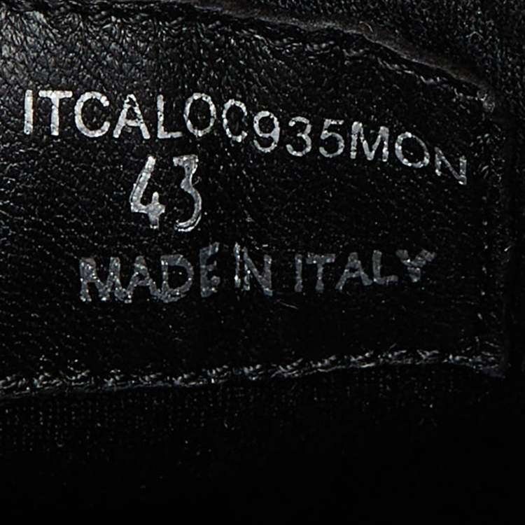 مملوكة مسبقًا Burberry Black Mesh and Leather Logo Detail Low Top Sneakers Size 43