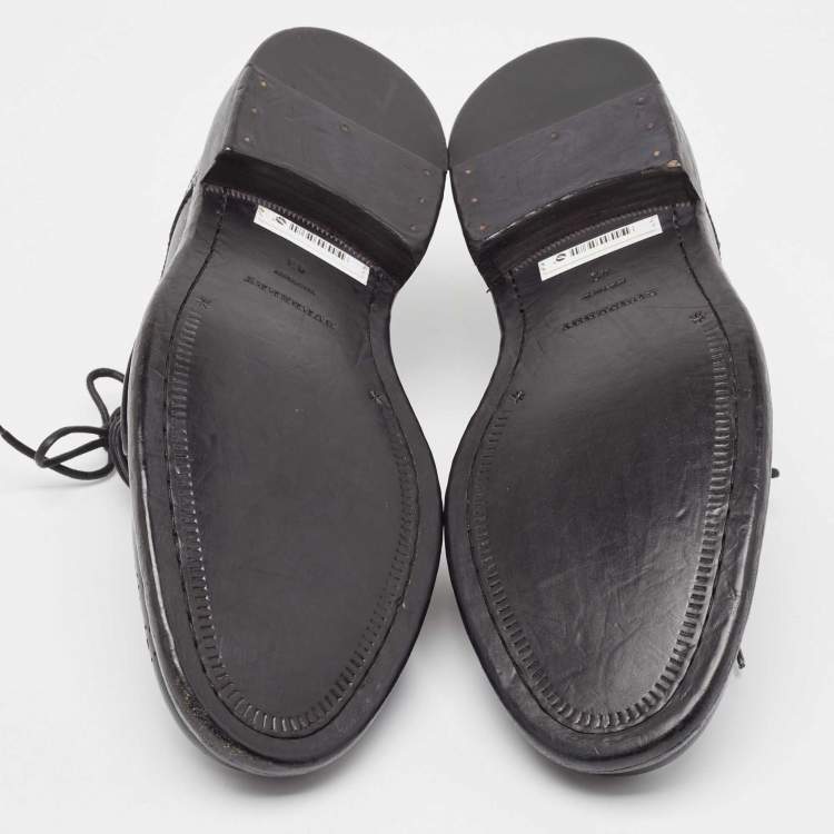 Pre Owned Burberry Black Brogue Leather Rayford Derby Size 43
