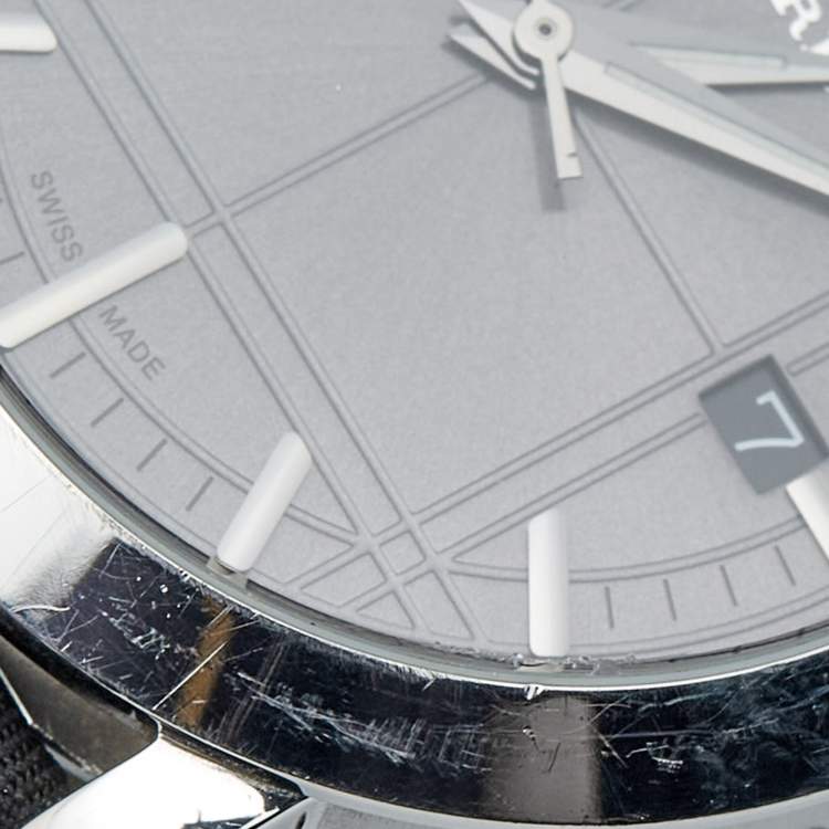 Pre Owned Burberry Grey Stainless Steel Canvas The City BU1758 Men's Wristwatch 38 mm