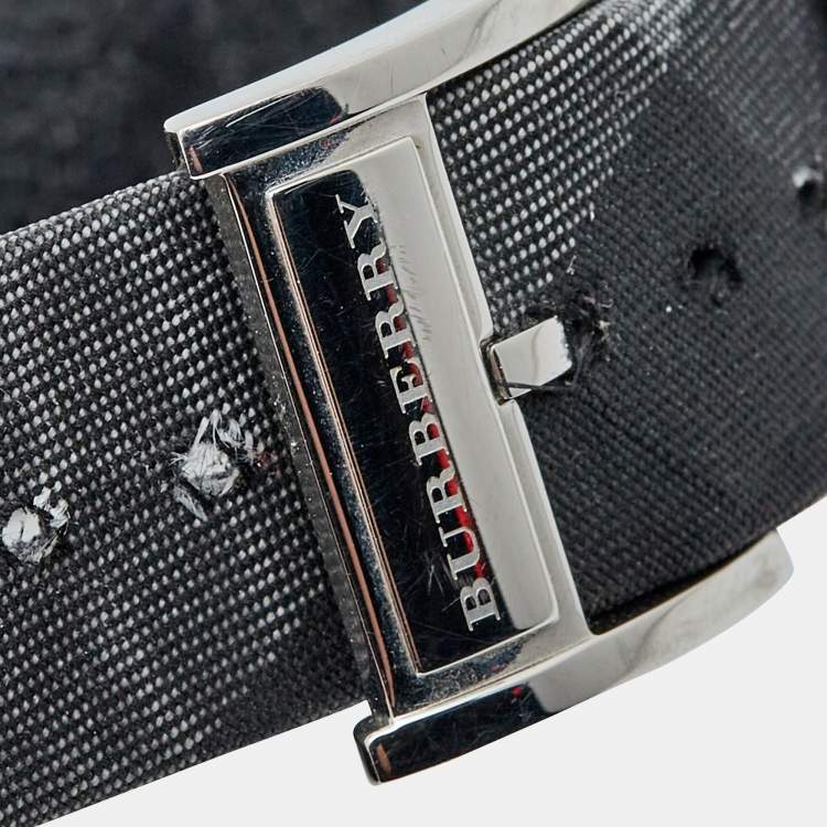 Pre Owned Burberry Grey Stainless Steel Canvas The City BU1758 Men's Wristwatch 38 mm