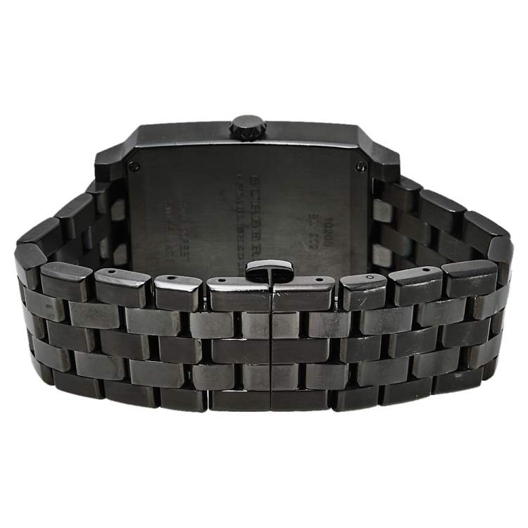 مملوكة مسبقًا Burberry Gunmetal PVD Coated Stainless Steel BU1902 Men's Wristwatch 31 mm
