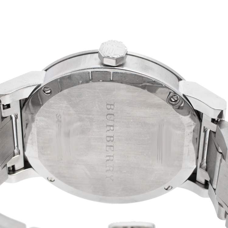 Pre Owned Burberry Black Stainless Steel BU9901 Men's Wristwatch 42 mm