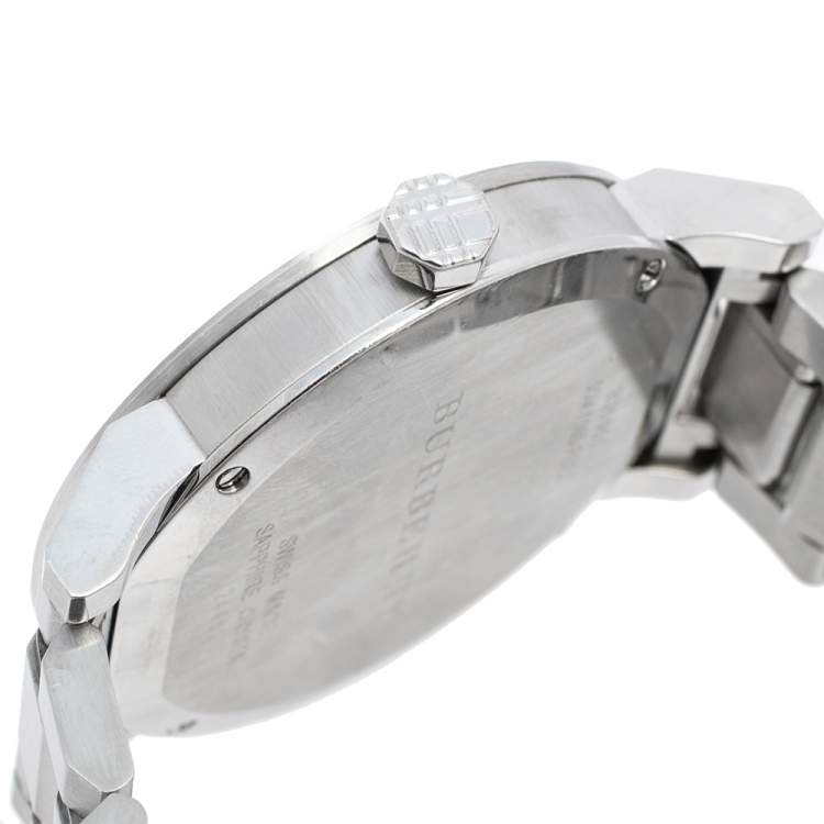 Pre Owned Burberry Black Stainless Steel BU9901 Men's Wristwatch 42 mm