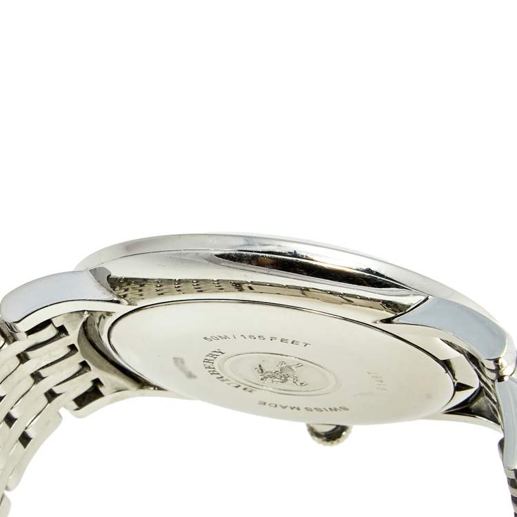Pre Owned Burberry Grey Stainless Steel BU1723 Men's Wristwatch 40 mm
