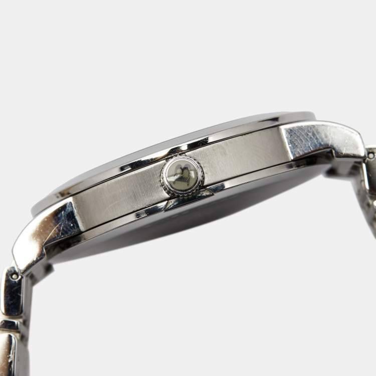 Pre Owned Burberry Silver Stainless Steel Heritage BU1350 Men's Wristwatch 38 mm