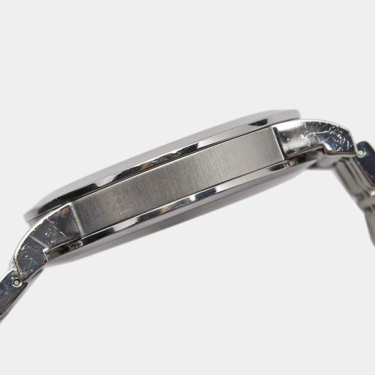Pre Owned Burberry Silver Stainless Steel Heritage BU1350 Men's Wristwatch 38 mm