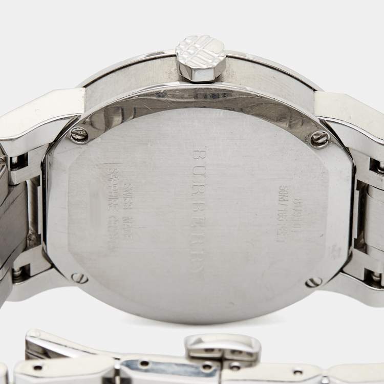 Pre Owned Burberry Black Stainless Steel The City BU9101 Women's Wristwatch 34 mm 