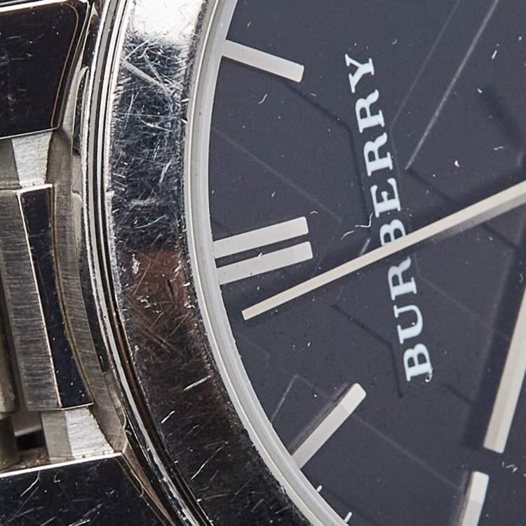 Pre Owned Burberry Black Stainless Steel The City BU9101 Women's Wristwatch 34 mm 