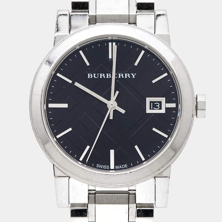 Pre Owned Burberry Black Stainless Steel The City BU9101 Women's Wristwatch 34 mm 