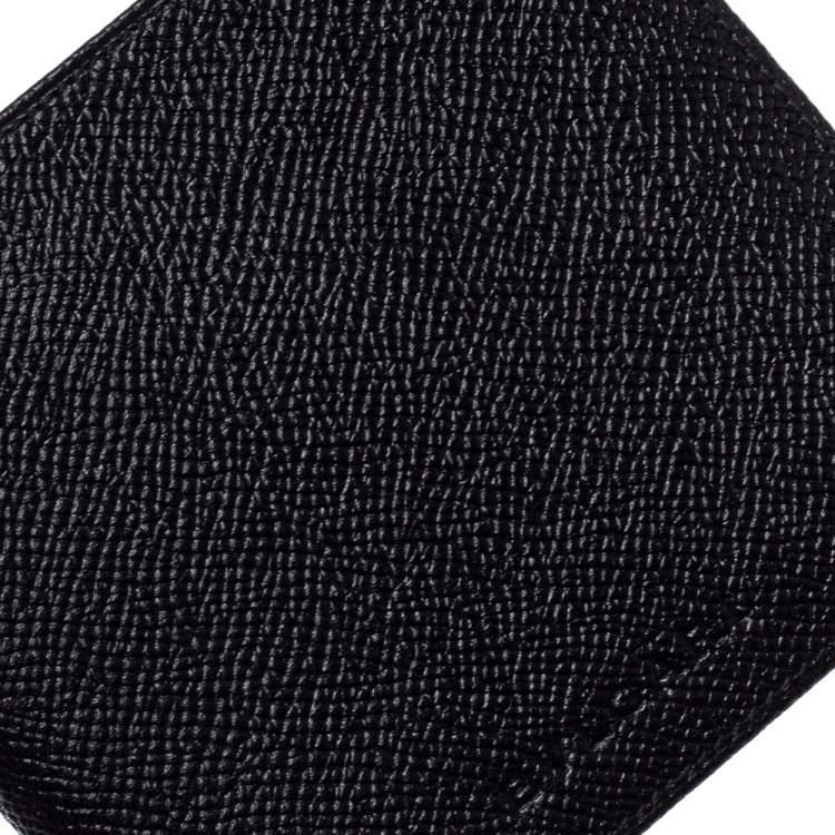 Pre Owned Bvlgari Black Grained Leather Bifold Wallet