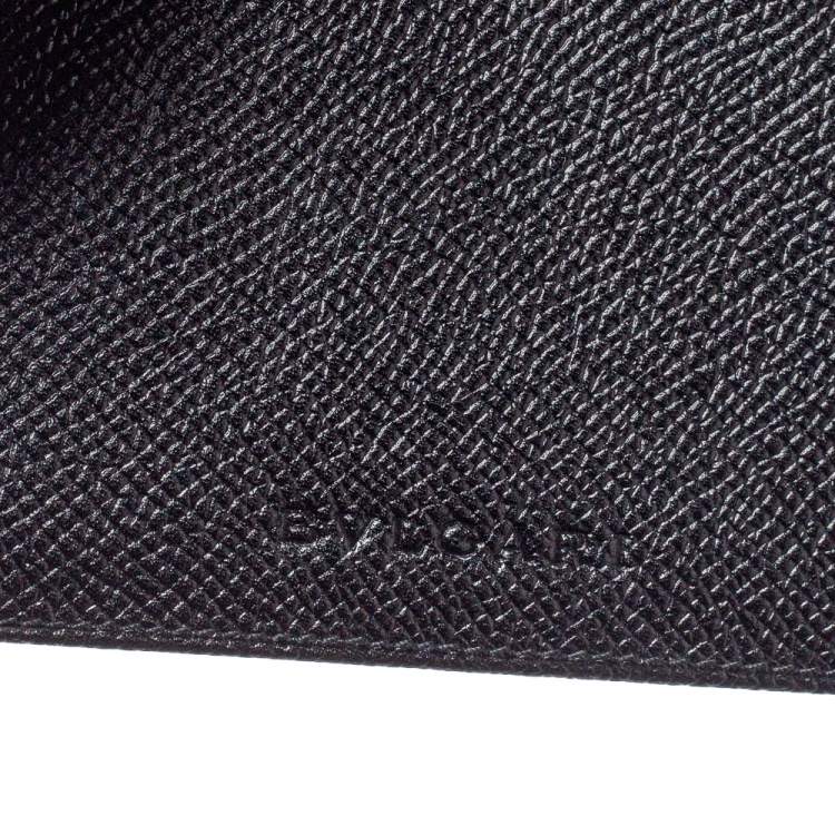 Pre Owned Bvlgari Black Grained Leather Bifold Wallet