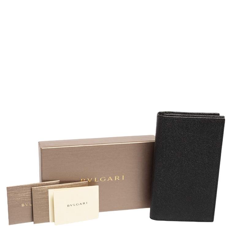 Pre Owned Bvlgari Black Leather Bifold Wallet