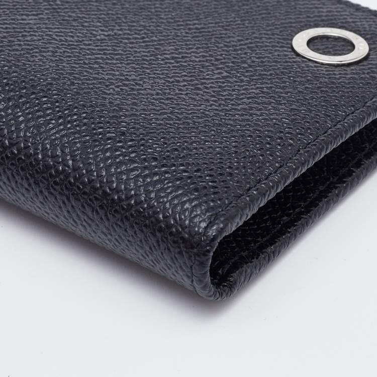 Pre Owned Bvlgari Black Leather Card Holder